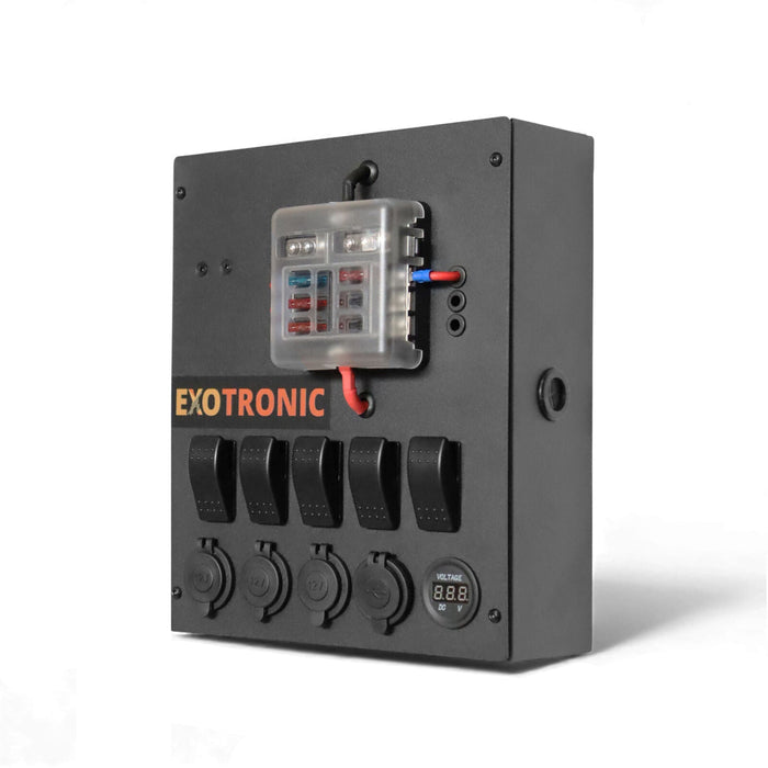 12v compact control hub for campervan electrical systems and accessory management