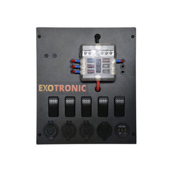 compact 12v control hub ideal for caravan 12v power distribution and tidy wiring