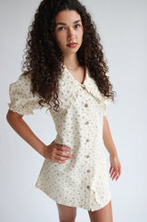 Floral Peter Pan Collar Denim Dress