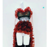 Ruffle beaded lace cami mini dress | Festival Outfits Women