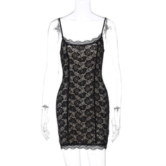 U neck lace cami mini dress | Festival Outfits Women