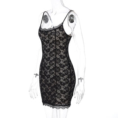 U neck lace cami mini dress | Festival Outfits Women