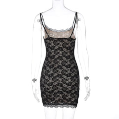 U neck lace cami mini dress | Festival Outfits Women