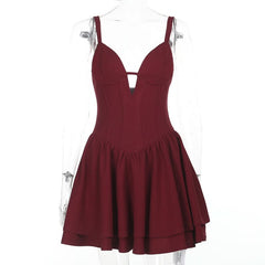 Ruched v neck zip-up cami mini dress | Festival Outfits Women