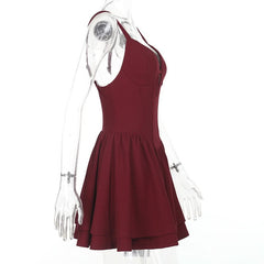 Ruched v neck zip-up cami mini dress | Festival Outfits Women