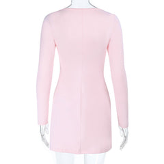 Ruched long sleeve solid mini dress | Festival Outfits Women
