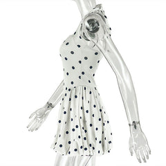 Halter polka dot backless mini dress | Festival Outfits Women