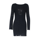 Long sleeve backless mini dress | Festival Outfits Women