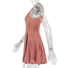 V neck sleeveless contrast mini dress | Festival Outfits Women