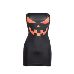 Letter print contrast backless tube mini dress | Festival Outfits Women