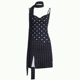 Polka dot slit v neck cami mini dress | Festival Outfits Women