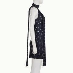 Polka dot slit v neck cami mini dress | Festival Outfits Women