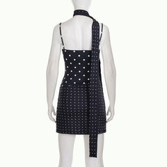 Polka dot slit v neck cami mini dress | Festival Outfits Women