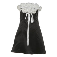 Flower applique zip-up mini dress | Festival Outfits Women