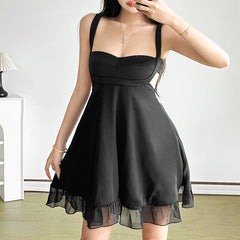Zip-up v neck button backless cami mini dress | Festival Outfits Women