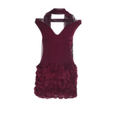 Off shoulder flower applique zip-up mini dress | Festival Outfits Women