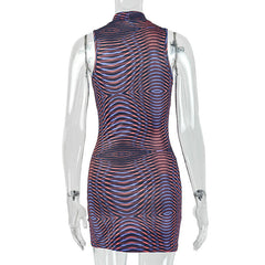 Hollow out flower applique print crewneck cut out mini dress | Festival Outfits Women