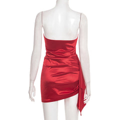 Hollow out ruched irregular solid tube cut out mini dress | Festival Outfits Women