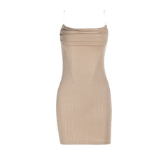 U neck ruched backless cami mini dress | Festival Outfits Women