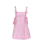 Square neck bowknot zip-up cami mini dress | Festival Outfits Women