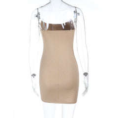 U neck ruched backless cami mini dress | Festival Outfits Women