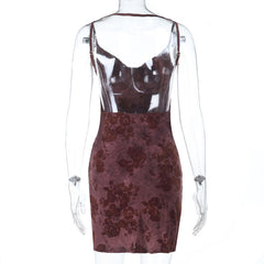 Cowl neck flower print backless cami mini dress | Festival Outfits Women