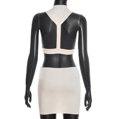 Square neck backless solid mini dress | Festival Outfits Women
