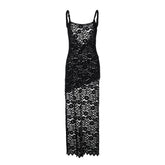 Lace u neck see through backless mini dress | Festival Outfits Women