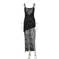 Lace u neck see through backless mini dress | Festival Outfits Women