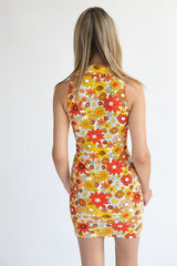 70s Floral Mini Dress