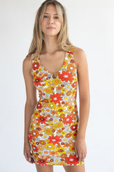 70s Floral Mini Dress