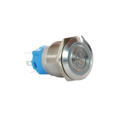 19mm water white push button switch stainless steel finish for campervan 12v and 24v control panels