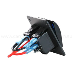 12v 2 way rocker switch panel with single indicator light for campervan accessories