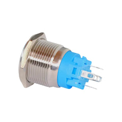 stainless finish 22mm white push button switch ideal for caravan switch panels and electrics