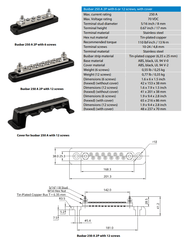 rv victron 250a 2p busbar with cover for electrical distribution