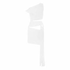 Hollow out irregular one shoulder solid cut out mini dress | Festival Outfits Women