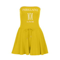 Self tie letter pattern backless tube mini dress | Festival Outfits Women