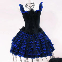 Ruffle flower applique square neck zip-up mini dress | Festival Outfits Women