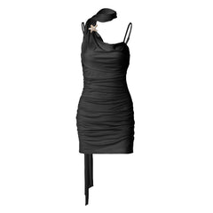 Ruched cowl neck backless cami mini dress | Festival Outfits Women