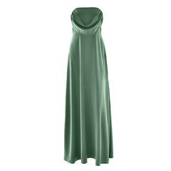 Ruched zip-up backless solid tube mini dress | Festival Outfits Women