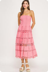 The Harper Eyelet Lace Tube Dress