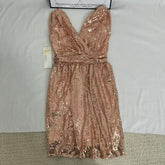 Sequined V-Neck Sleeveless Midi Dress