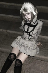 Dark Gothic Striped Slim Mini Dress