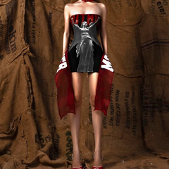 Letter print backless tube mini dress | Festival Outfits Women