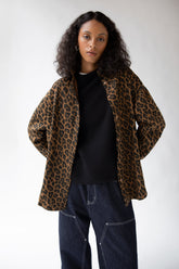 LEOPARD PRINT BUTTON UP SHIRT