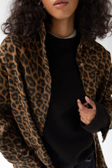 LEOPARD PRINT BUTTON UP SHIRT