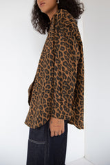 LEOPARD PRINT BUTTON UP SHIRT