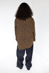 LEOPARD PRINT BUTTON UP SHIRT