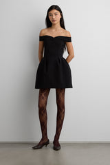 OFF THE SHOULDER CORSET MINI DRESS