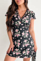 Endless Rose Floral Mini Dress (Black)